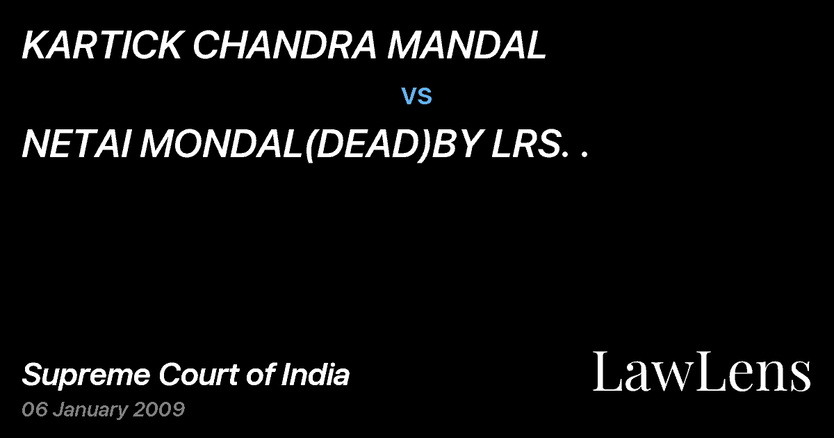 Preview image for KARTICK CHANDRA MANDAL vs. NETAI MONDAL(DEAD)BY LRS. .