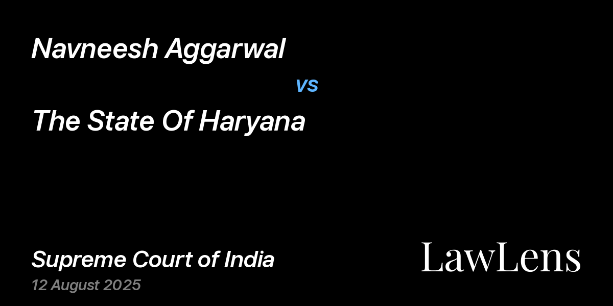 Preview image for Navneesh Aggarwal vs. The State Of Haryana