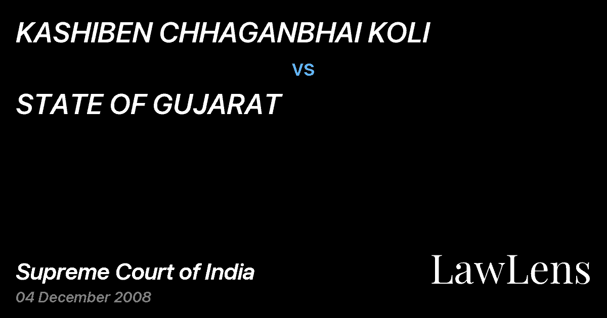 Preview image for KASHIBEN CHHAGANBHAI KOLI vs. STATE OF GUJARAT