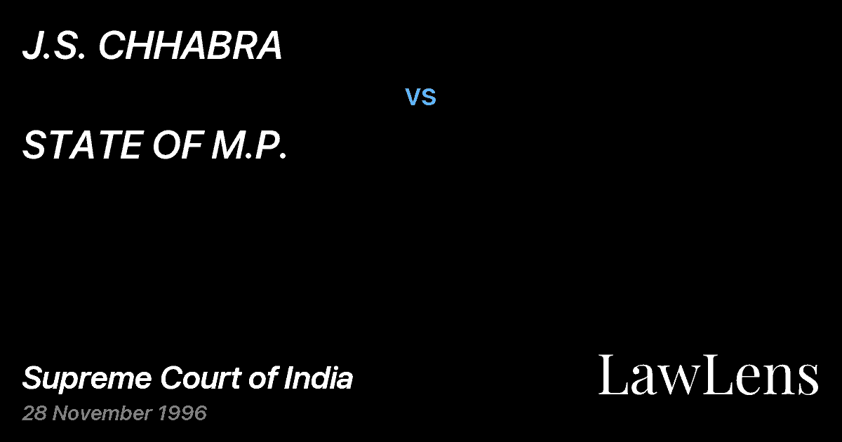 Preview image for J.S. CHHABRA vs. STATE OF M.P.