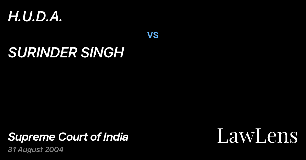 Preview image for H.U.D.A. vs. SURINDER SINGH