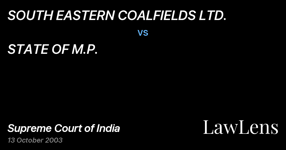 Preview image for SOUTH EASTERN COALFIELDS LTD. vs. STATE OF M.P.