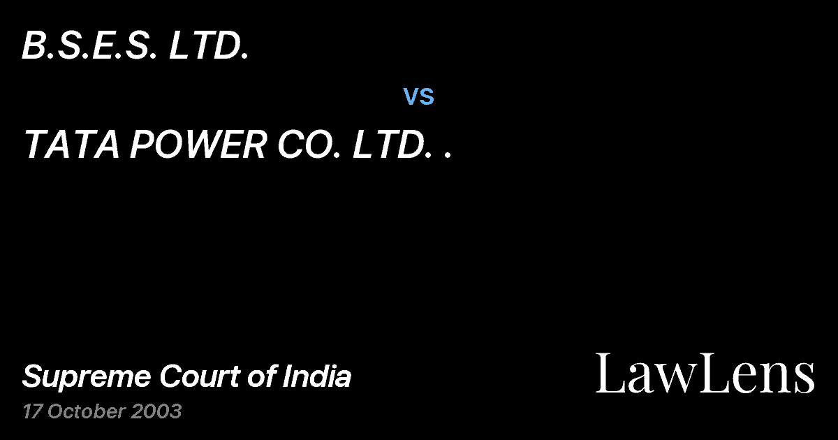 Preview image for B.S.E.S. LTD. vs. TATA POWER CO. LTD. .