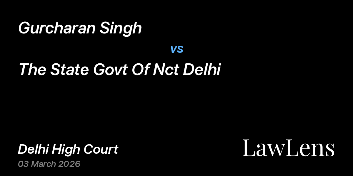 Preview image for Gurcharan Singh vs. The State Govt Of Nct Delhi