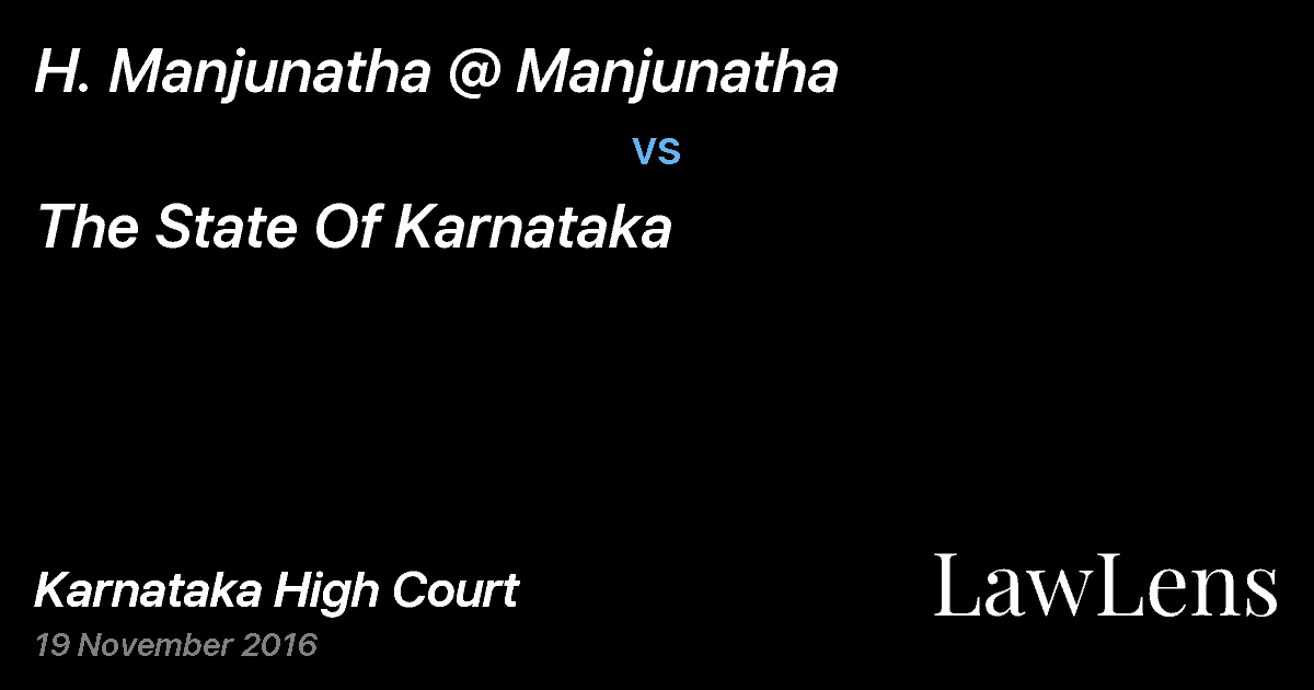 Preview image for H. Manjunatha @ Manjunatha vs. The State Of Karnataka
