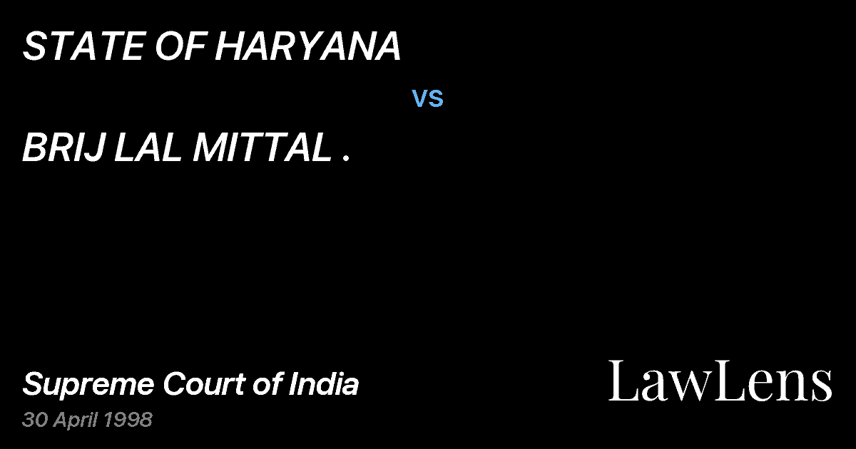 Preview image for STATE OF HARYANA vs. BRIJ LAL MITTAL .