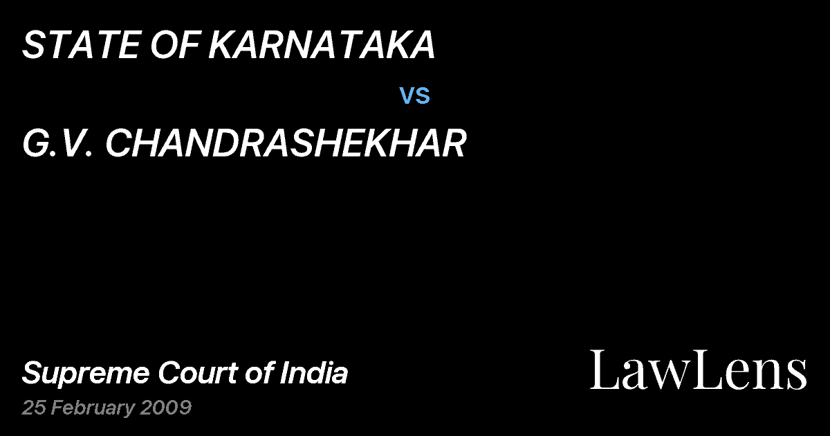 Preview image for STATE OF KARNATAKA vs. G.V. CHANDRASHEKHAR