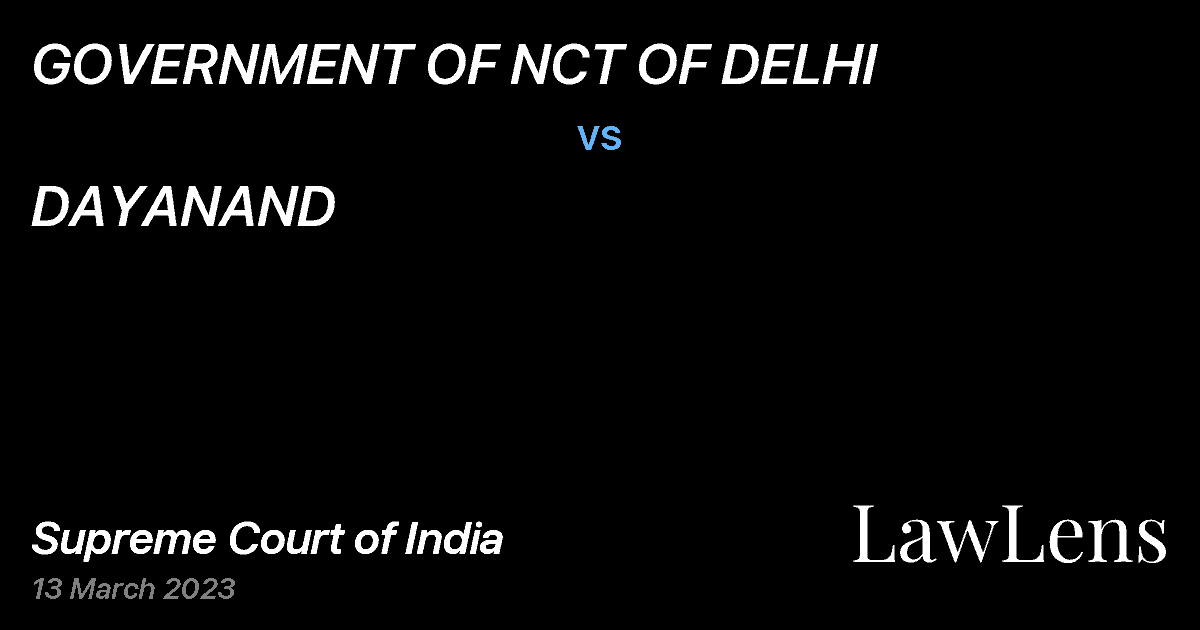Preview image for GOVERNMENT OF NCT OF DELHI vs. DAYANAND