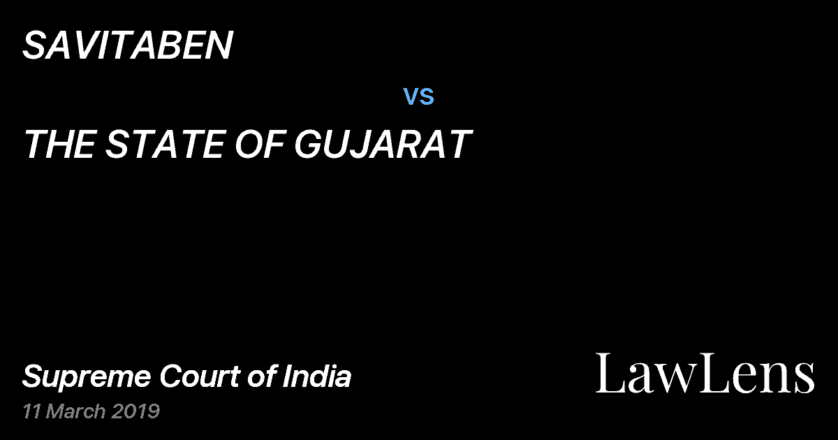 Preview image for SAVITABEN vs. THE STATE OF GUJARAT