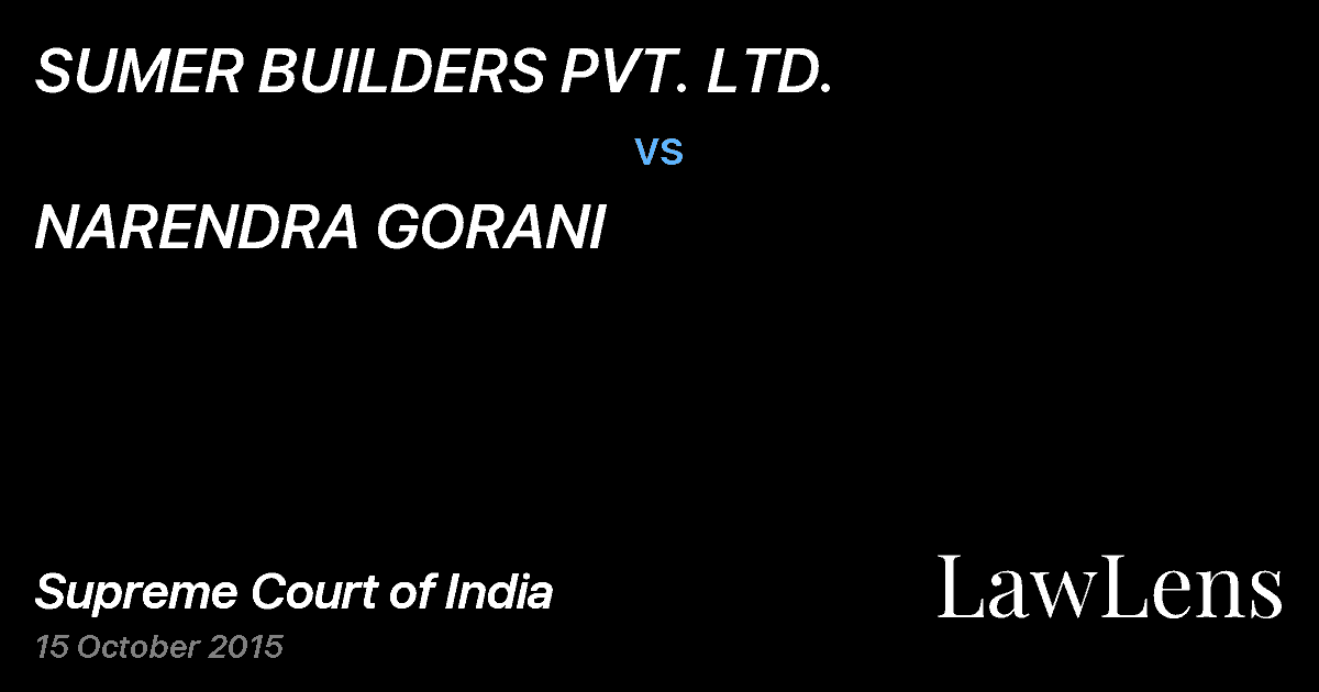 Preview image for SUMER BUILDERS PVT. LTD. vs. NARENDRA GORANI