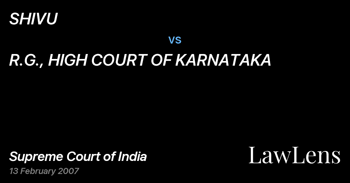 Preview image for SHIVU vs. R.G., HIGH COURT OF KARNATAKA