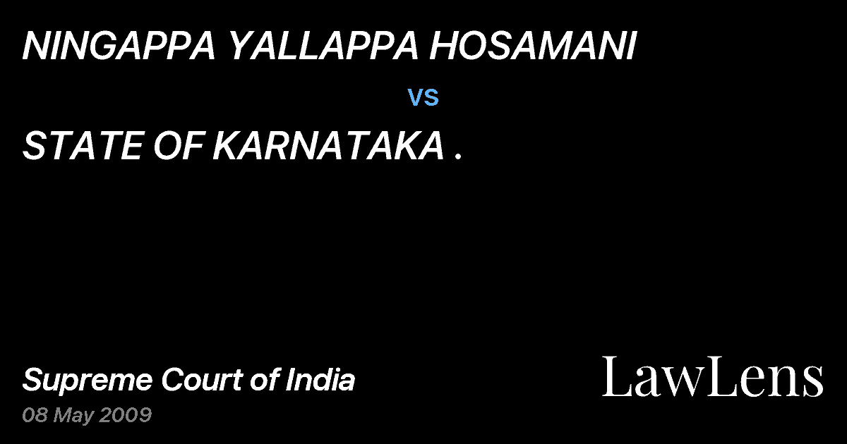 Preview image for NINGAPPA YALLAPPA HOSAMANI vs. STATE OF KARNATAKA .