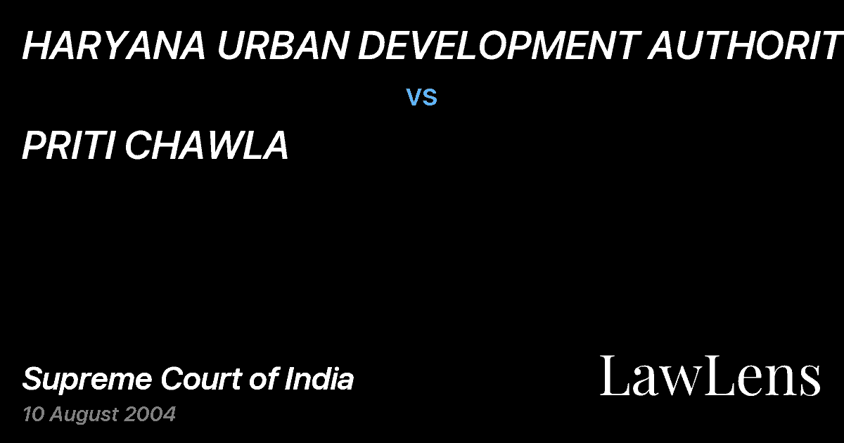 Preview image for HARYANA URBAN DEVELOPMENT AUTHORITY vs. PRITI CHAWLA