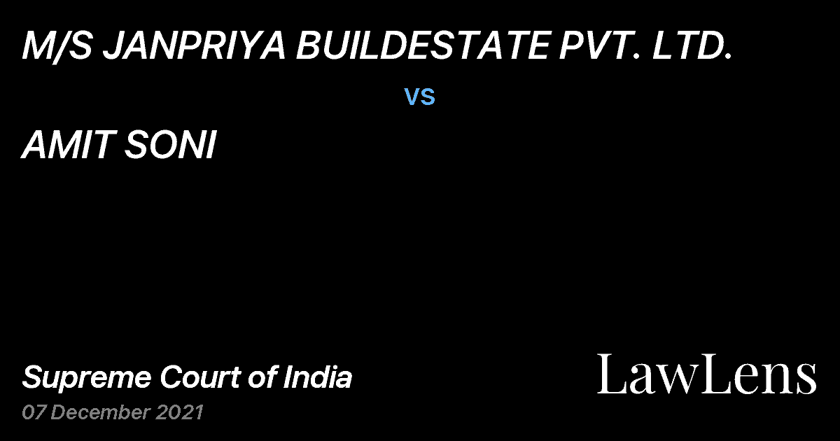 Preview image for M/S JANPRIYA BUILDESTATE PVT. LTD. vs. AMIT SONI