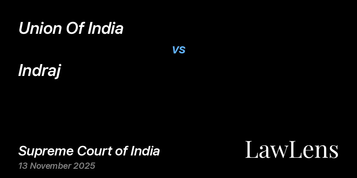 Preview image for Union Of India vs. Indraj