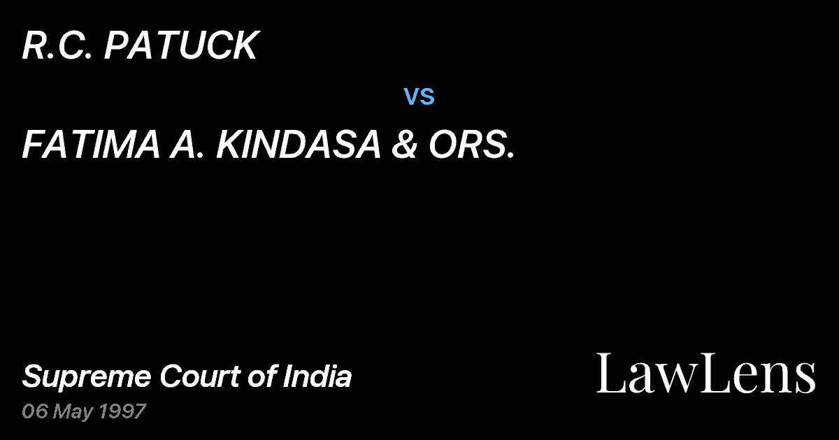 Preview image for R.C. PATUCK vs. FATIMA A. KINDASA & ORS.