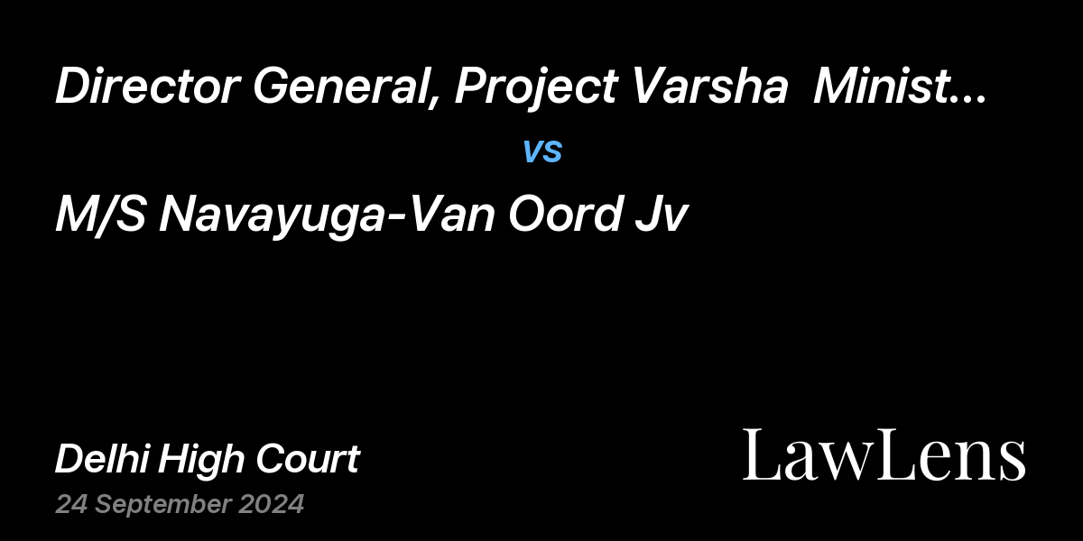 Preview image for Director General, Project Varsha  Ministry Of Defence (Navy), Union Of India, New Delhi vs. M/S Navayuga-Van Oord Jv