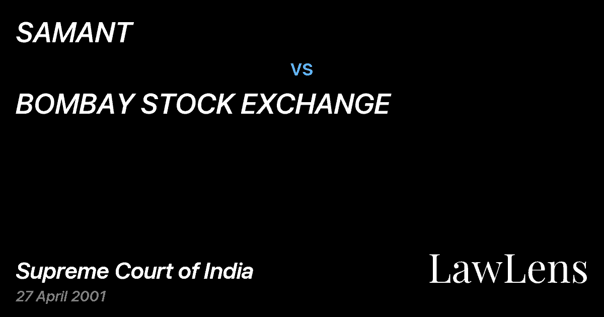 Preview image for SAMANT vs. BOMBAY STOCK EXCHANGE
