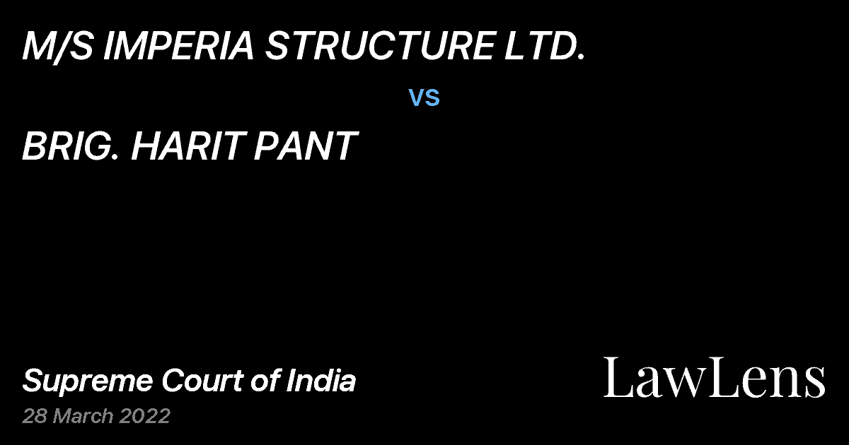 Preview image for M/S IMPERIA STRUCTURE LTD. vs. BRIG. HARIT PANT
