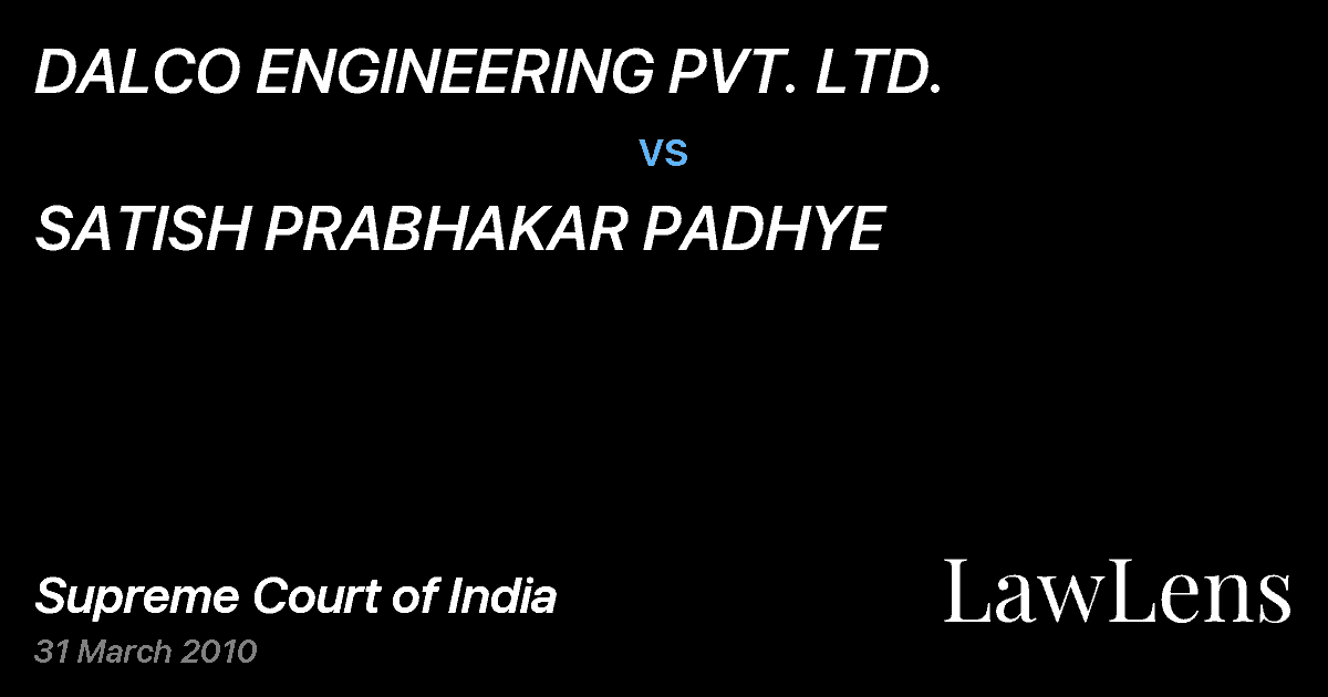Preview image for DALCO ENGINEERING PVT. LTD. vs. SATISH PRABHAKAR PADHYE