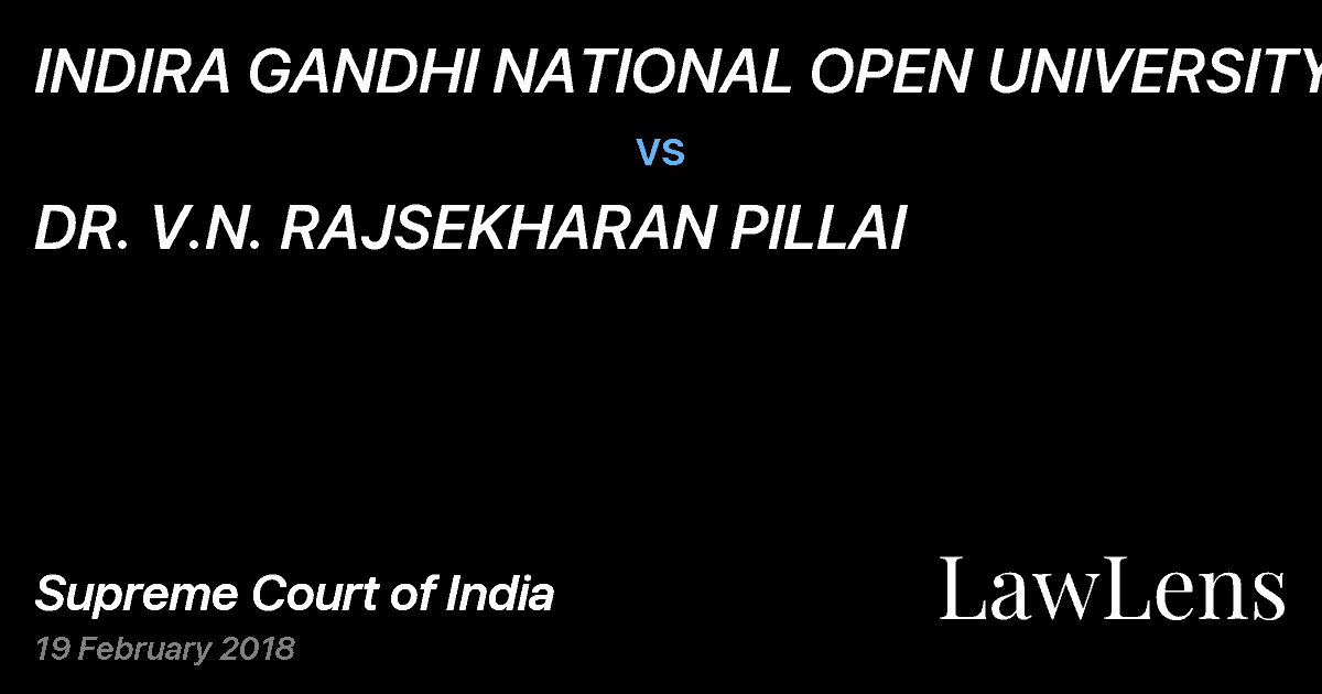 Preview image for INDIRA GANDHI NATIONAL OPEN UNIVERSITY vs. DR. V.N. RAJSEKHARAN PILLAI