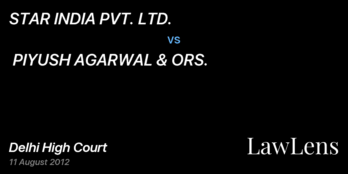 Preview image for STAR INDIA PVT. LTD.  vs.  PIYUSH AGARWAL & ORS.