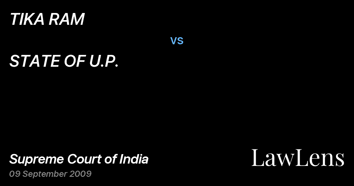 Preview image for TIKA RAM vs. STATE OF U.P.