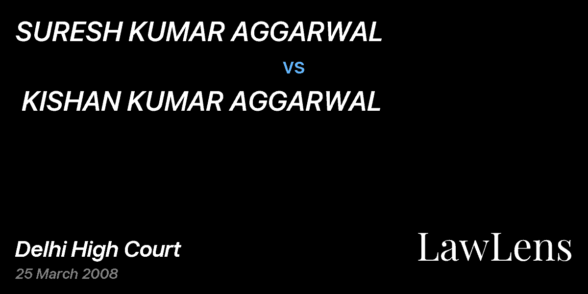 Preview image for SURESH KUMAR AGGARWAL vs. KISHAN KUMAR AGGARWAL