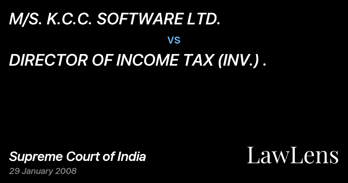 Preview image for M/S. K.C.C. SOFTWARE LTD. vs. DIRECTOR OF INCOME TAX (INV.) .