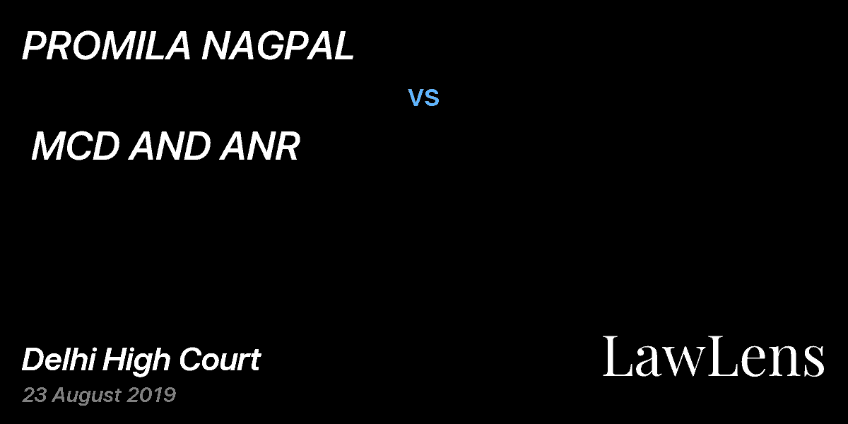 Preview image for PROMILA NAGPAL   vs.  MCD AND ANR 