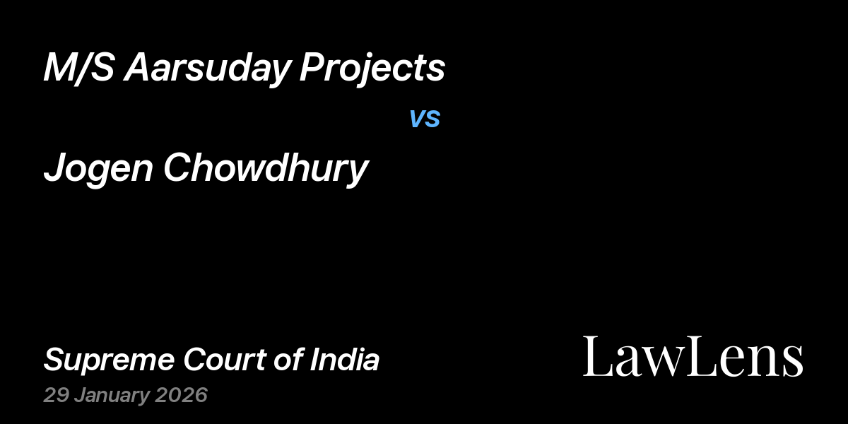 Preview image for M/S Aarsuday Projects vs. Jogen Chowdhury
