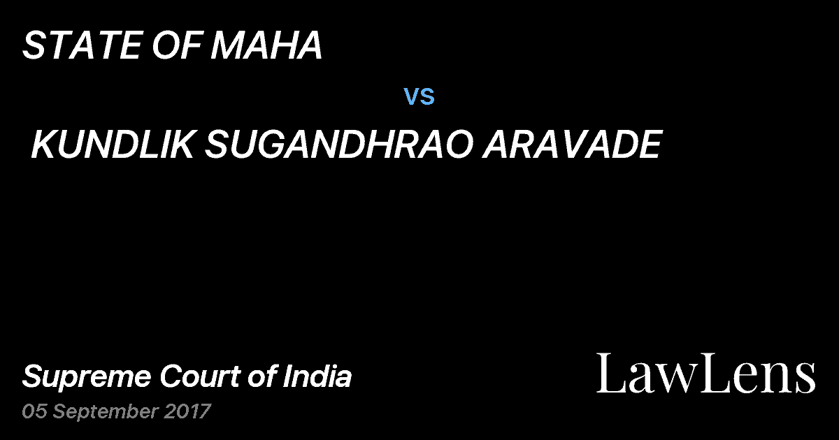 Preview image for STATE OF MAHA vs. KUNDLIK SUGANDHRAO ARAVADE