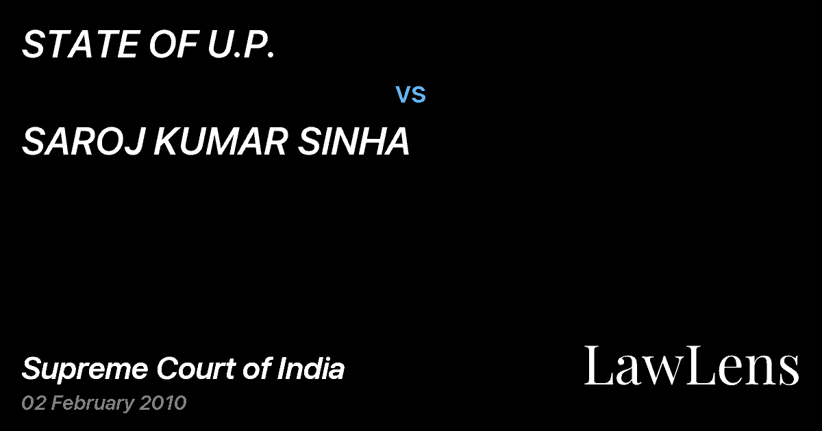 Preview image for STATE OF U.P. vs. SAROJ KUMAR SINHA