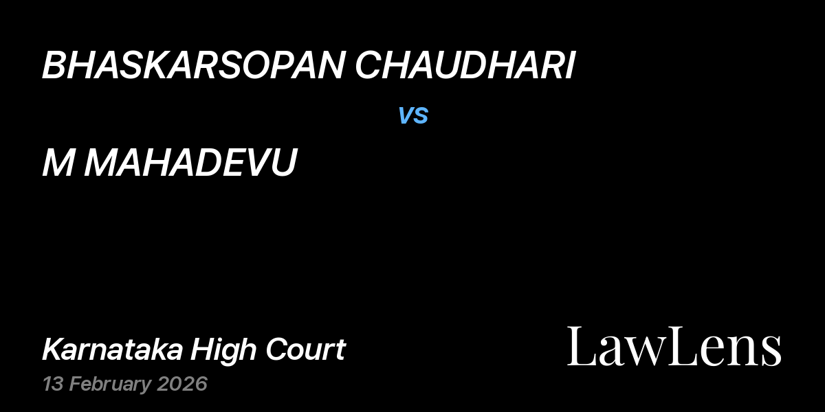 Preview image for BHASKARSOPAN CHAUDHARI vs. M MAHADEVU