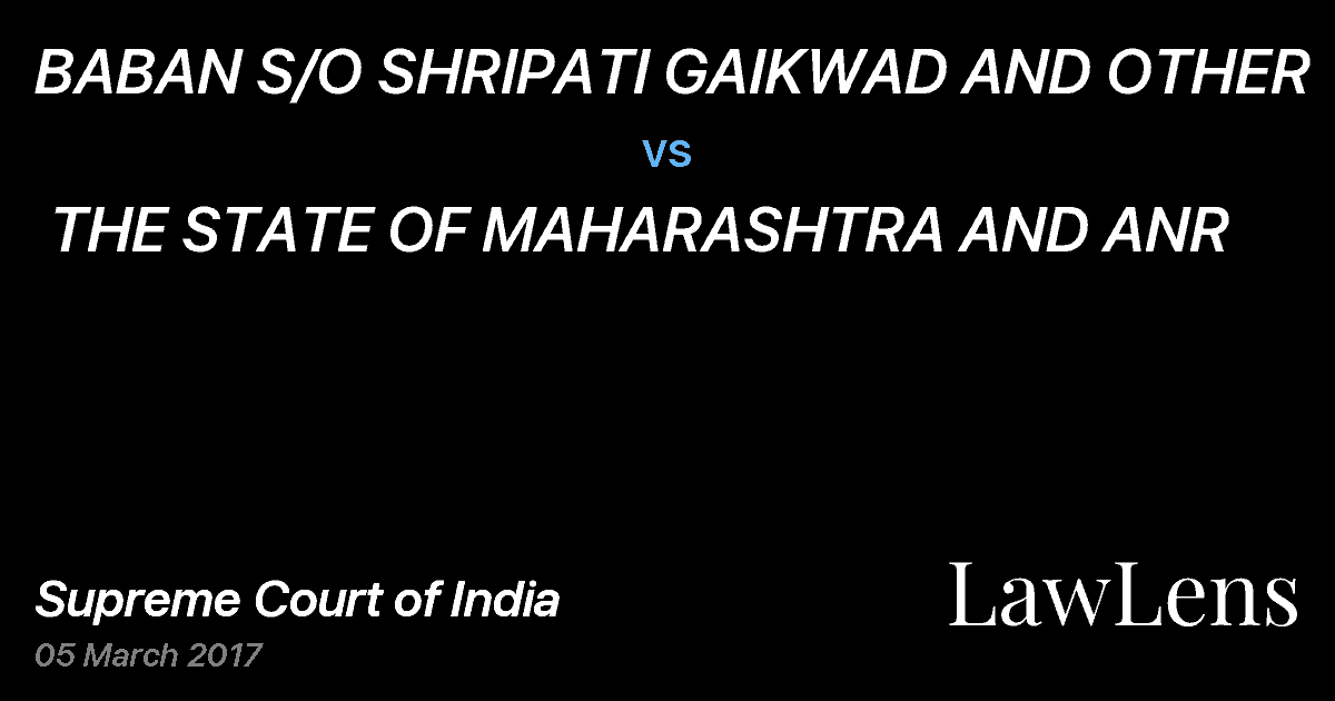 Preview image for BABAN S/O SHRIPATI GAIKWAD AND OTHER  vs.  THE STATE OF MAHARASHTRA AND ANR