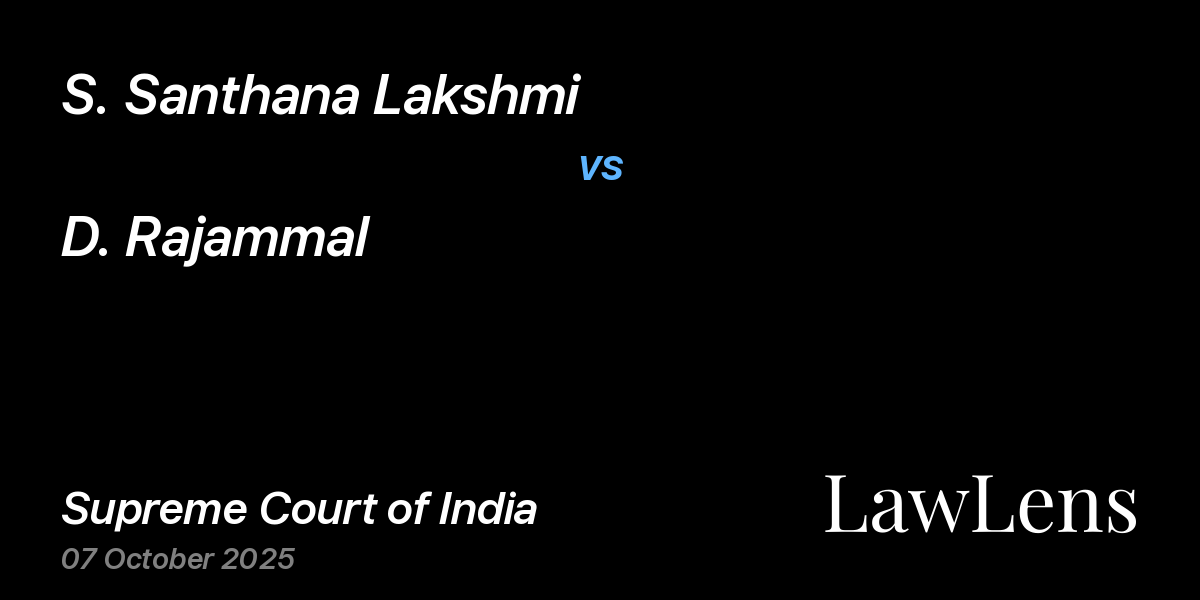 Preview image for S. Santhana Lakshmi vs. D. Rajammal