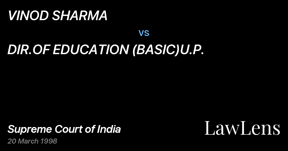 Preview image for VINOD SHARMA vs. DIR.OF EDUCATION (BASIC)U.P.