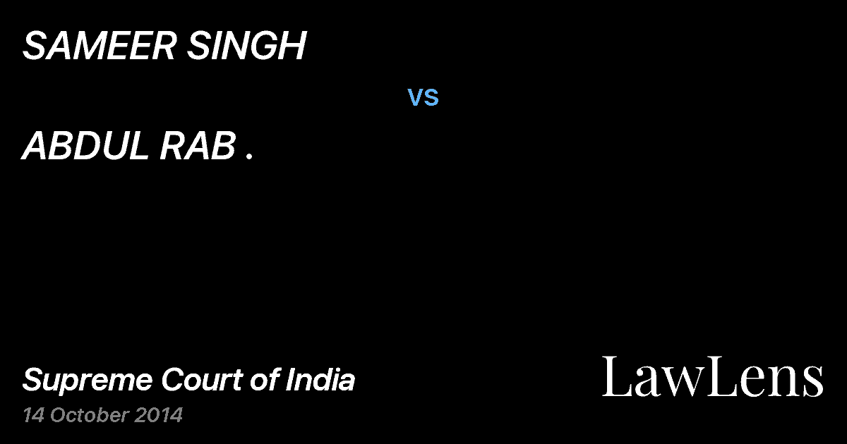 Preview image for SAMEER SINGH vs. ABDUL RAB .