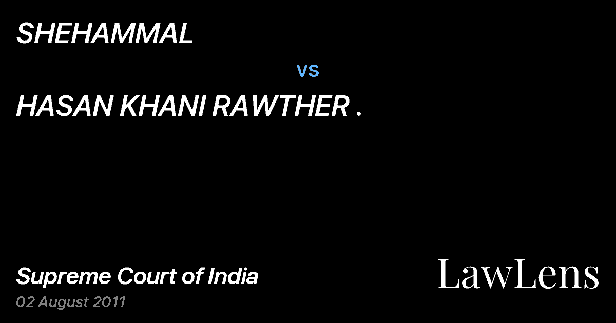 Preview image for SHEHAMMAL vs. HASAN KHANI RAWTHER .