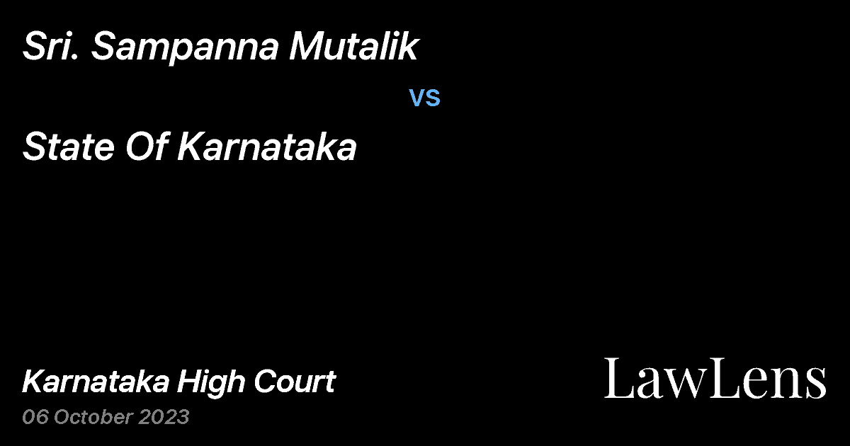 Preview image for Sri. Sampanna Mutalik vs. State Of Karnataka
