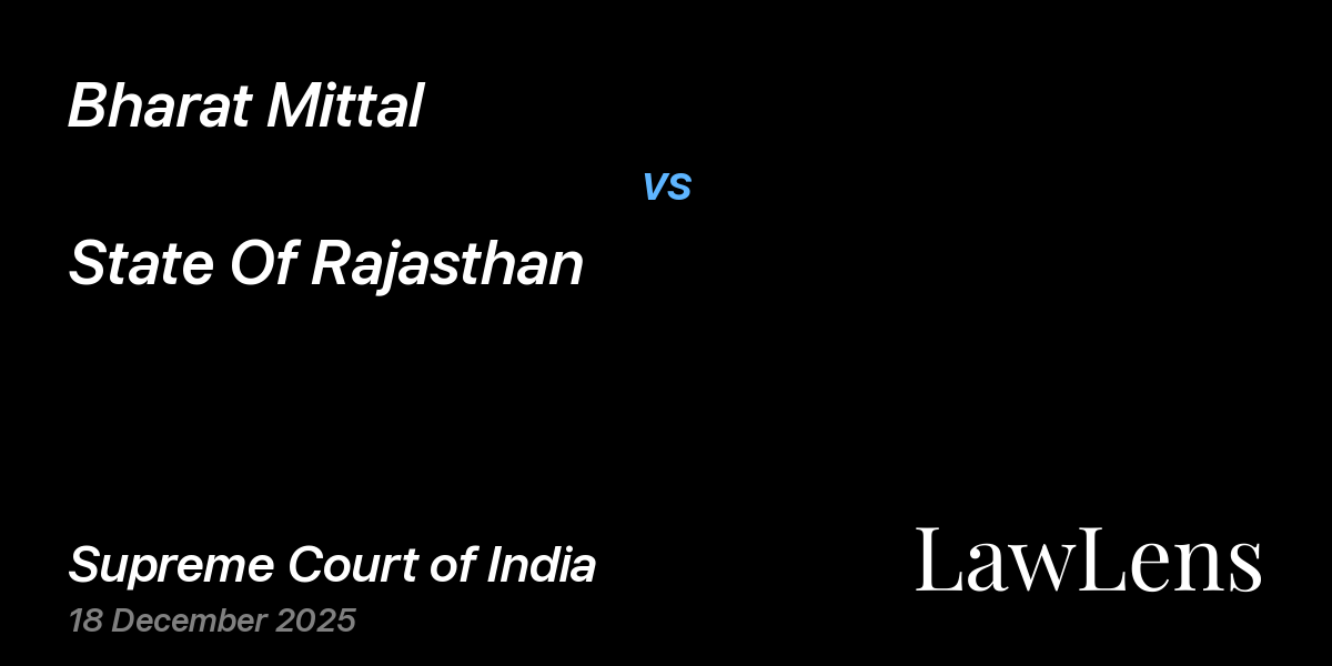 Preview image for Bharat Mittal vs. State Of Rajasthan
