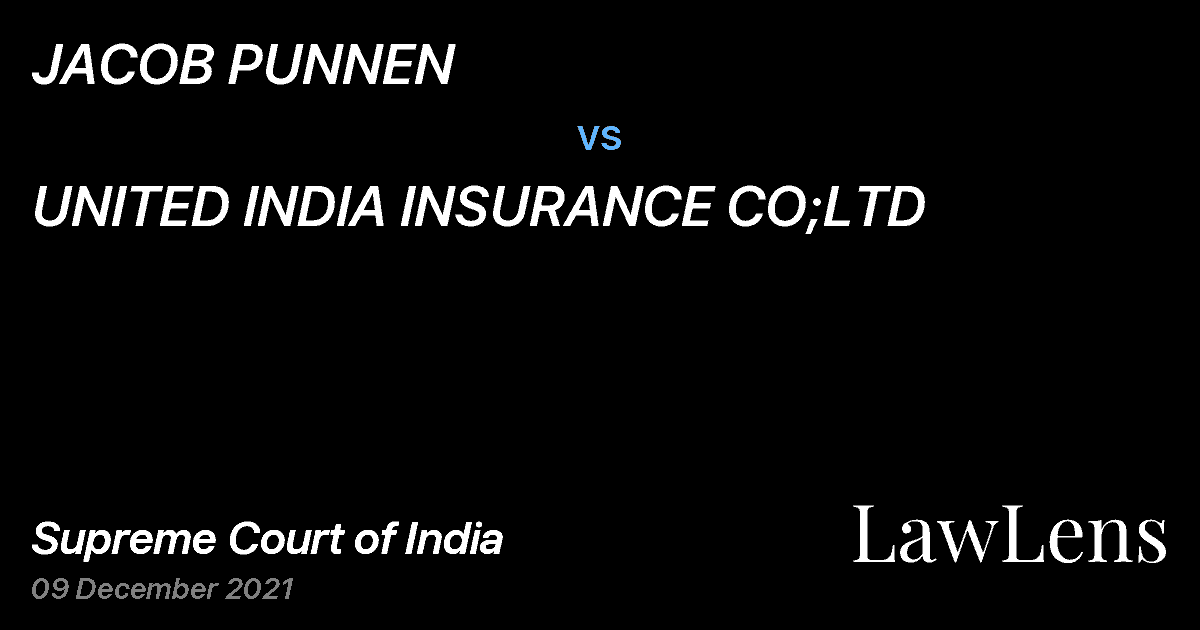 Preview image for JACOB PUNNEN vs. UNITED INDIA INSURANCE CO;LTD