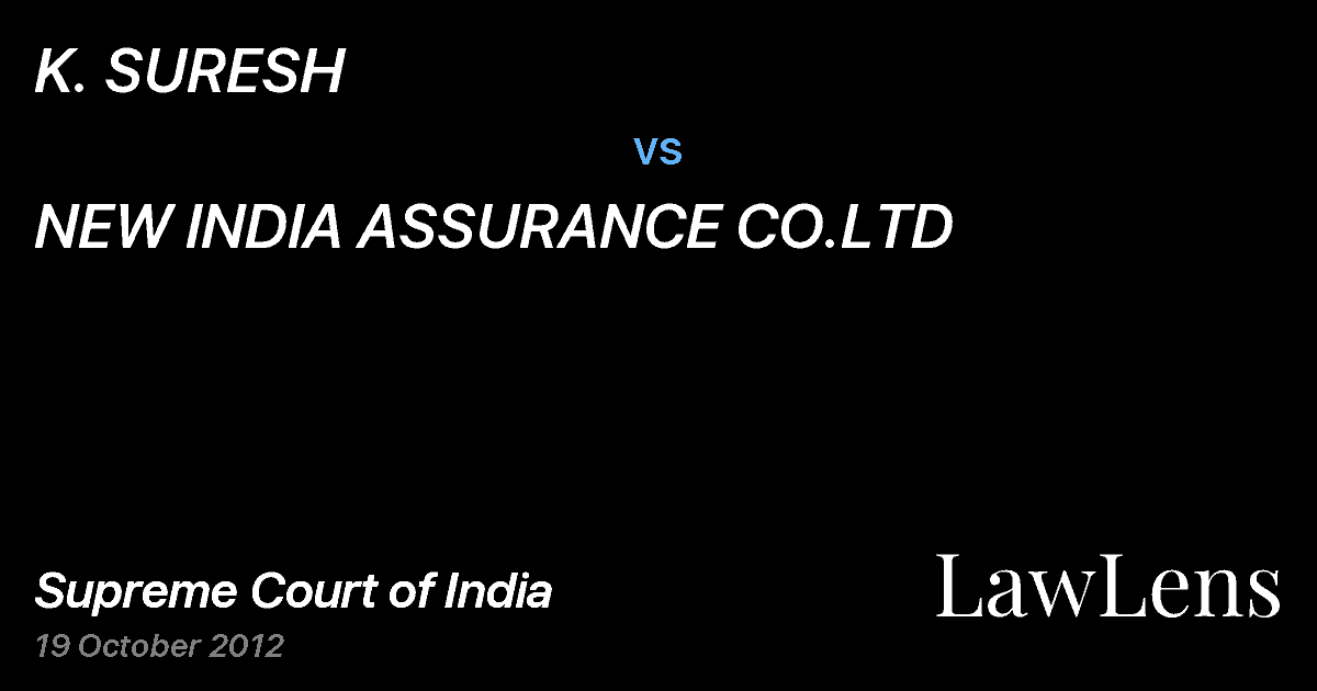 Preview image for K. SURESH vs. NEW INDIA ASSURANCE CO.LTD
