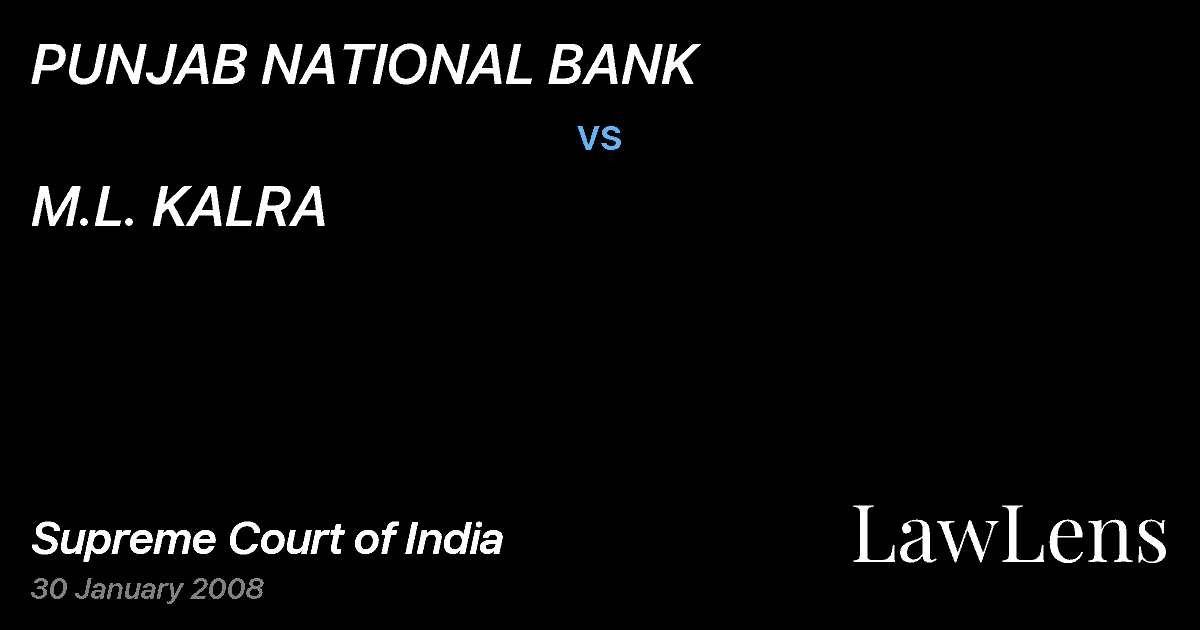 Preview image for PUNJAB NATIONAL BANK vs. M.L. KALRA