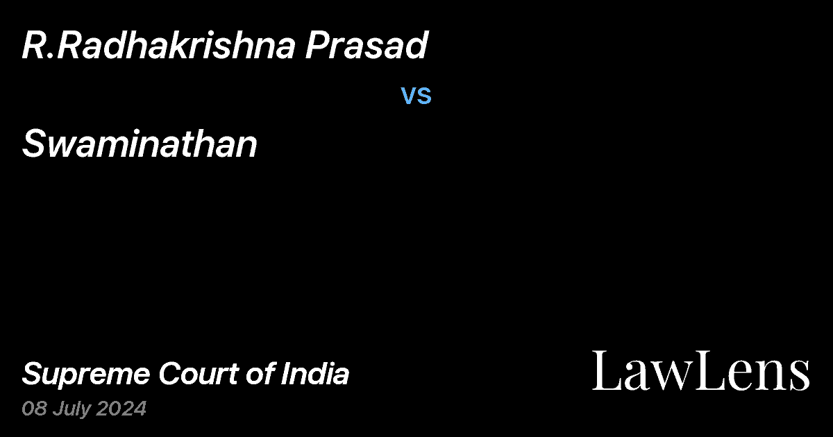 Preview image for R.RADHAKRISHNA PRASAD vs. SWAMINATHAN