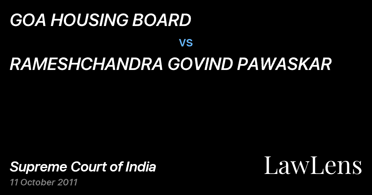 Preview image for GOA HOUSING BOARD vs. RAMESHCHANDRA GOVIND PAWASKAR