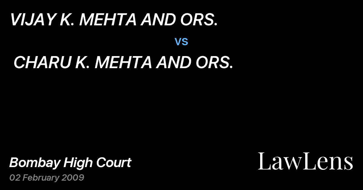 Preview image for VIJAY K. MEHTA AND ORS.  vs.  CHARU K. MEHTA AND ORS.