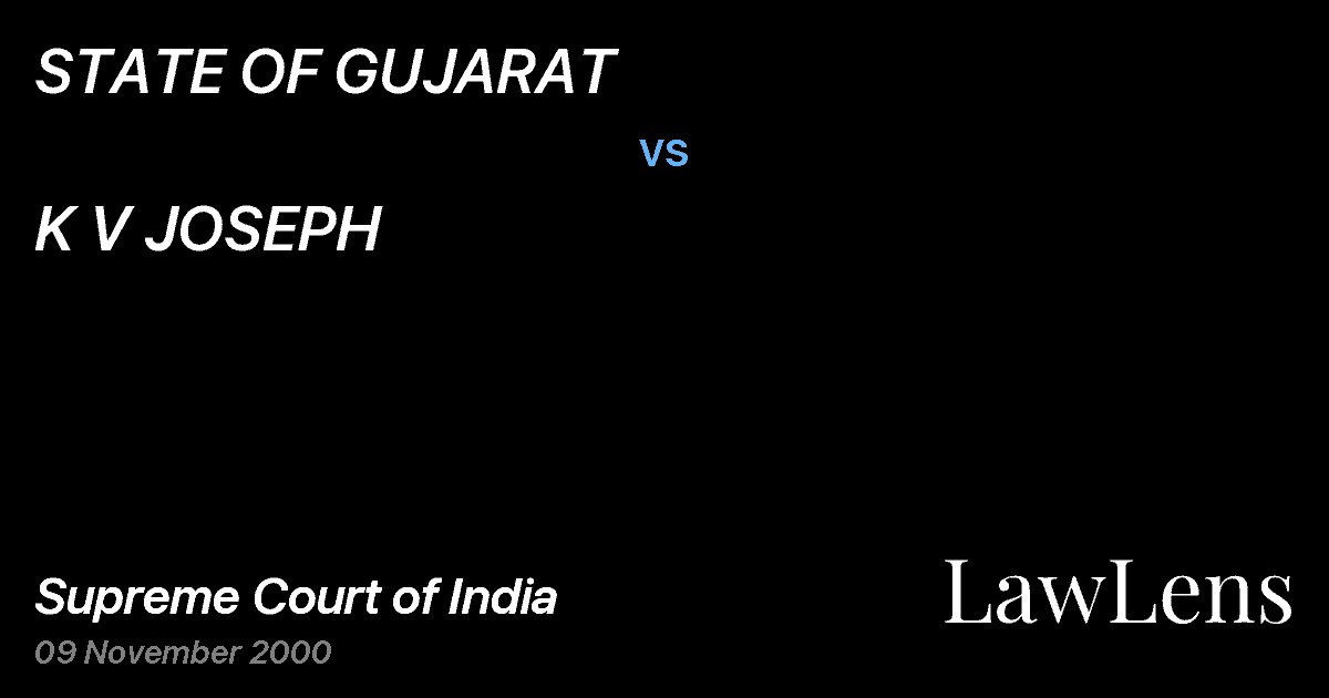 Preview image for STATE OF GUJARAT vs. K V JOSEPH