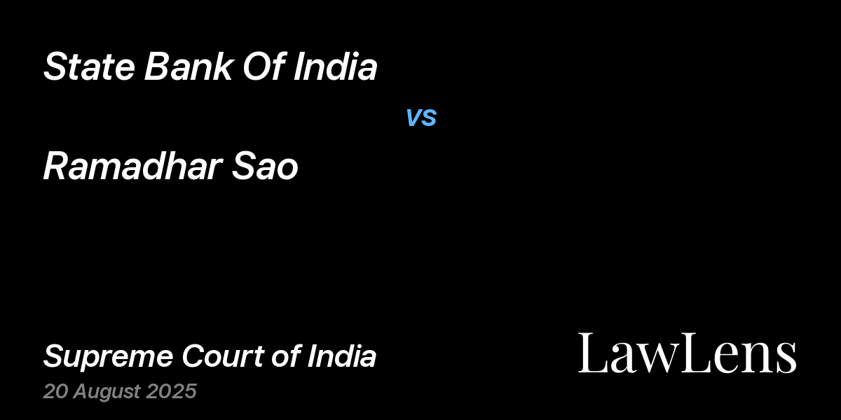 Preview image for STATE BANK OF INDIA vs. RAMADHAR SAO