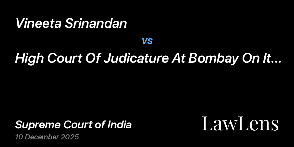 Preview image for Vineeta Srinandan vs. High Court Of Judicature At Bombay On Its Own Motion